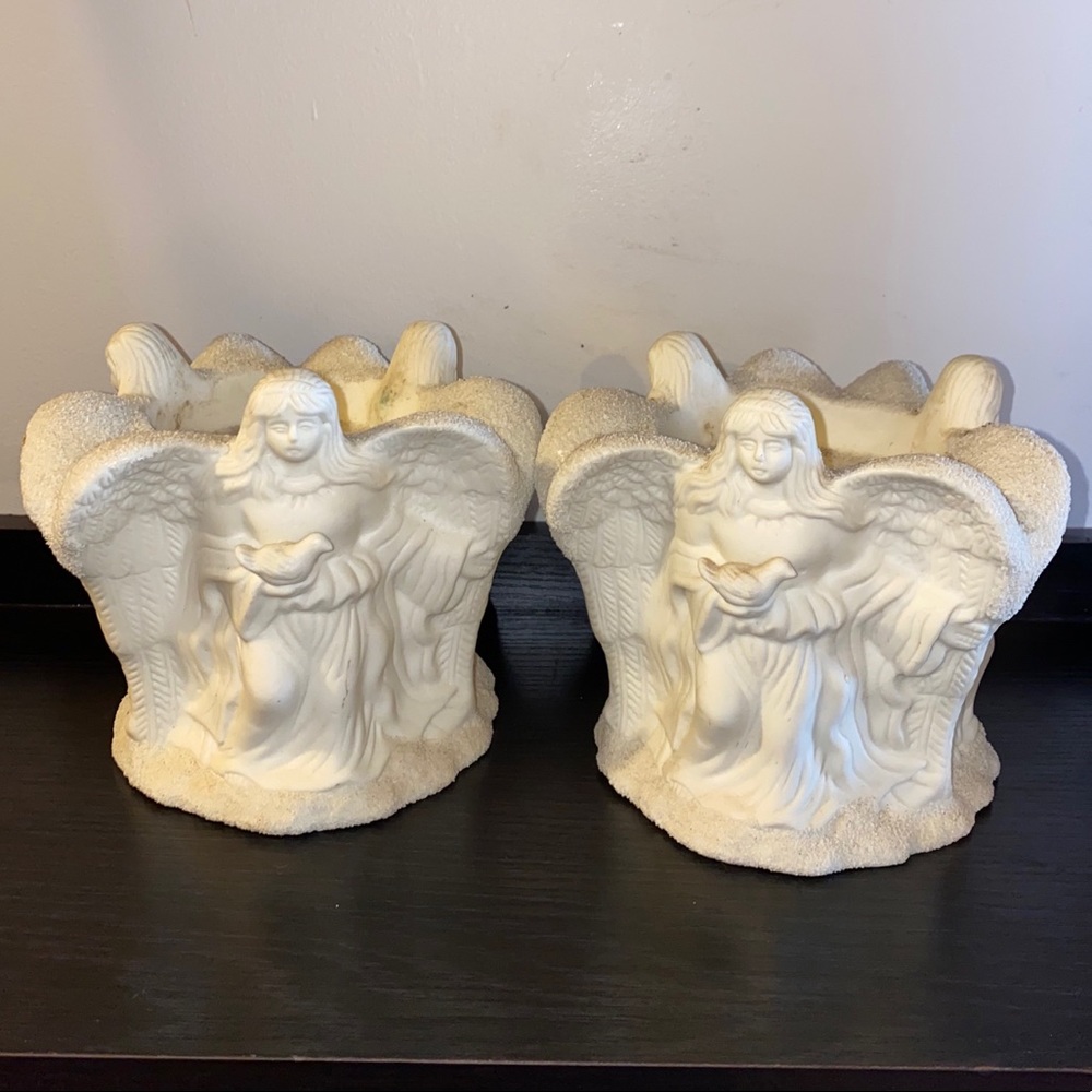 Pair of 2 Angel Candle holders